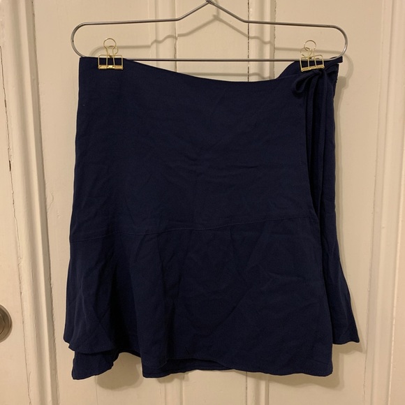 Navy wrap mini skirt - Picture 2 of 5